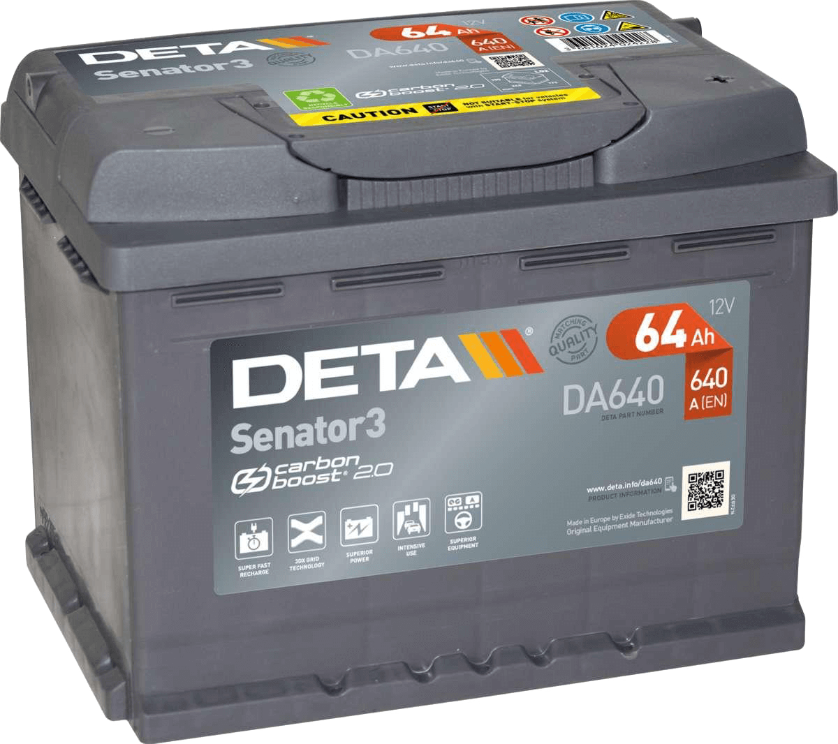 Autobatterie Senator 3 64AH / 640A (EN)